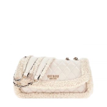 Cristi faux fur mini crossbody bone