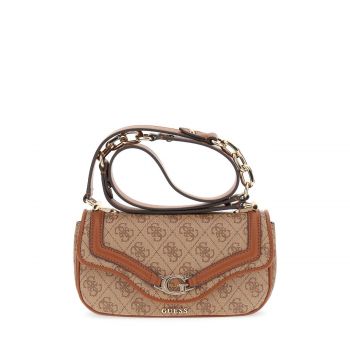 Dea crossbody flap shoulder bag latte logo