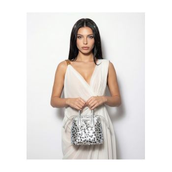 Geanta bucket cu paiete Zafira Plus - Argintiu