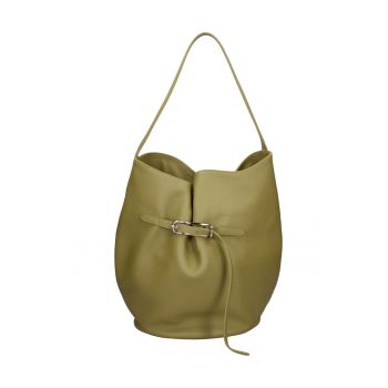Geanta bucket de piele Edera Prime - Verde