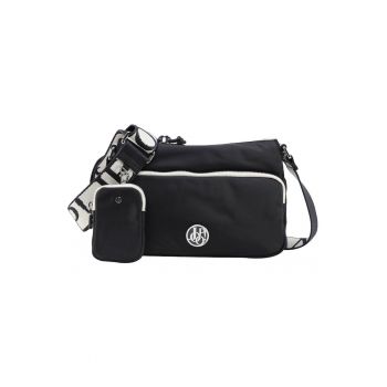 Geanta crossbody cu aplicatie logo metalica Jasmina - Albastru inchis