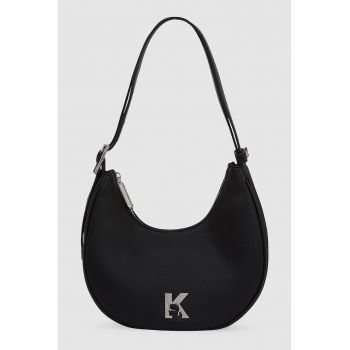 Geanta crossbody cu detaliu monogramja - Negru