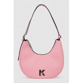 Geanta crossbody cu detaliu monogramja - Roz deschis