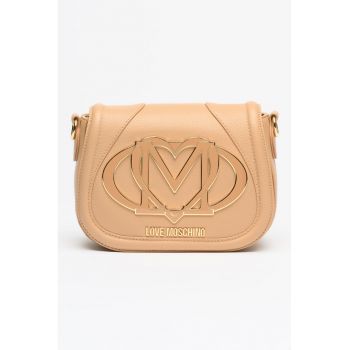 Geanta crossbody cu inchidere cu clapa - Maro nisip