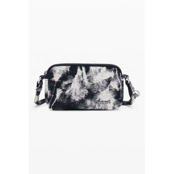 Geanta crossbody cu model - Alb/Negru