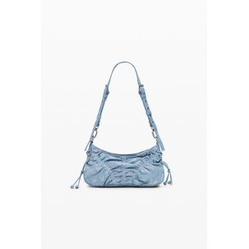Geanta crossbody de denim - Albastru pastel