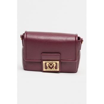 Geanta crossbody de piele ecologica cu bareta detasabila si ajustabila - Violet tyrian