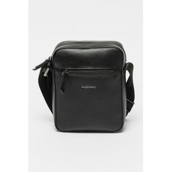 Geanta crossbody de piele ecologica cu buzunar exterior cu fermoar Horizon - Negru