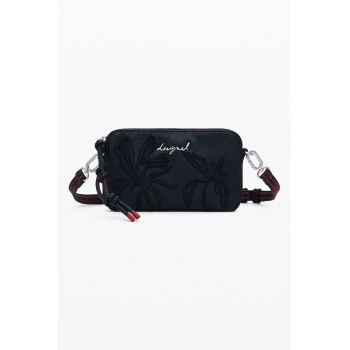 Geanta crossbody din piele ecologica cu model - Negru