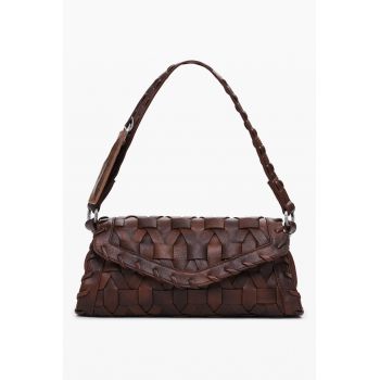 Geanta crossbody din piele ecologica - Maro