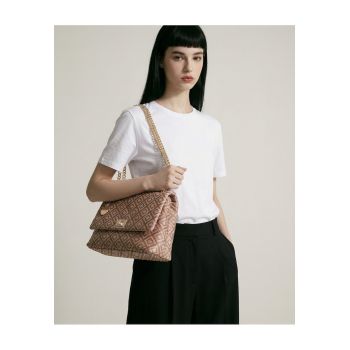 Geanta cu bareta convergibila de lant Amelia Plus - Roz