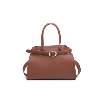 Geanta cu bareta de umar si aspect granulat Elowen - Maro