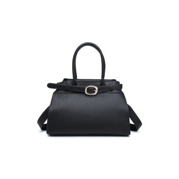 Geanta cu bareta de umar si aspect granulat Elowen - Negru