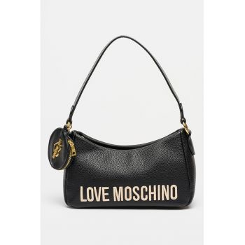 Geanta cu bareta de umar si logo - Negru