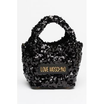 Geanta cu maner - logo si bareta detasabila - Negru