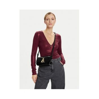 Geanta dama  Glossy Black - piele naturala - model K182 - dimensiuni 8B0231 L125