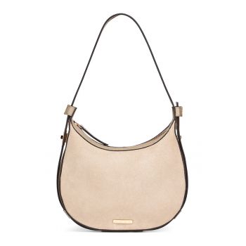 Geanta de piele cu bareta de umar Maryemy - Bej deschis