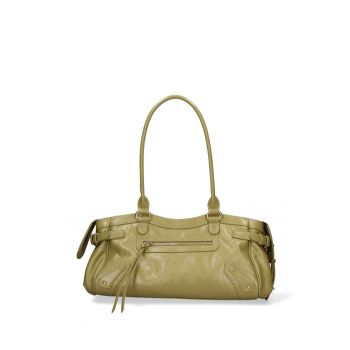 Geanta de piele cu bareta Zefira Lux - Verde