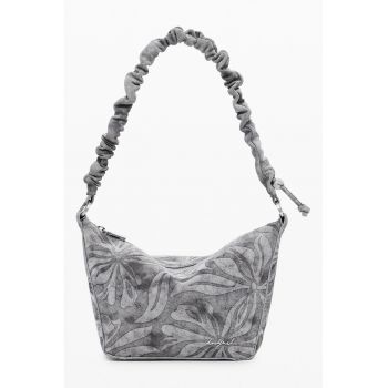 Geanta de umar cu imprimeu floral - Gri melange