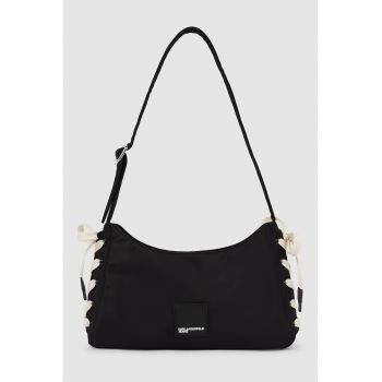 Geanta de umar cu sireturi decorative - Negru