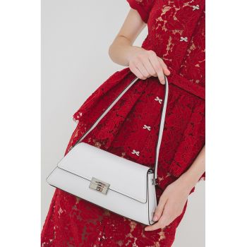 Geanta din piele cu bareta de umar Ludlow - Alb