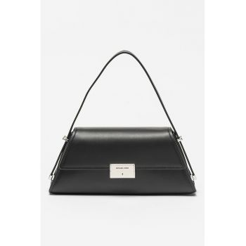 Geanta din piele cu bareta de umar Ludlow - Negru