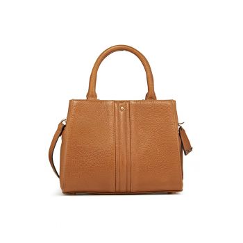 Geanta din piele cu maner si bareta Dhyalma - Maro scortisoara