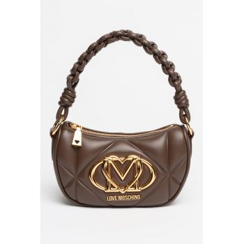 Geanta din piele ecologica cu bareta de umar - Maro