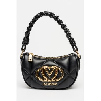 Geanta din piele ecologica cu bareta de umar - Negru