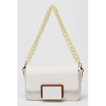 Geanta din piele ecologica cu bareta de umar Thetis - Alb optic