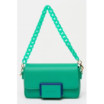 Geanta din piele ecologica cu bareta de umar Thetis - Verde deschis