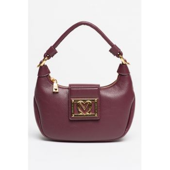 Geanta din piele ecologica cu maner si bareta detasabila - Violet tyrian