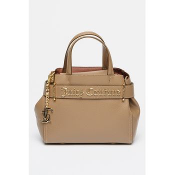 Geanta din piele ecologica cu maner si etui Jasmine - Maro taupe