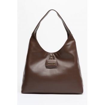 Geanta hobo din piele ecologica - Maro inchis