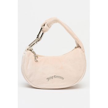 Geanta hobo mica cu aspect catifelat Bolssom - Bej deschis