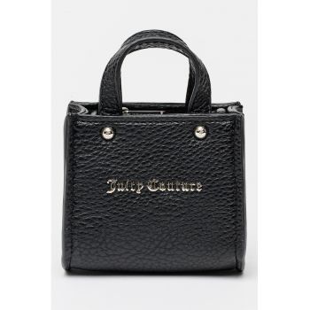 Geanta mica cu maner si logo metalic Iris - Negru