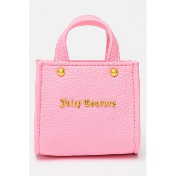 Geanta mica cu maner si logo metalic Iris - Roz pastel