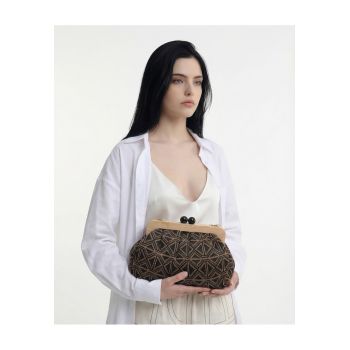 Geanta plic cu bareta detasabila Avelia Chic - Negru/Maro nisip