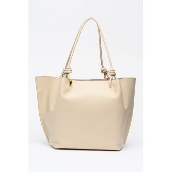 Geanta shopper din piele cu aspect granulat Finn - Bej