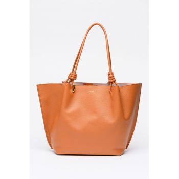 Geanta shopper din piele cu aspect granulat Finn - Caramel