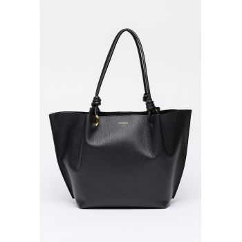 Geanta shopper din piele cu aspect granulat Finn - Negru