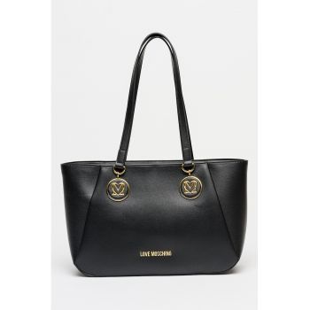 Geanta shopper din piele ecologica - Negru