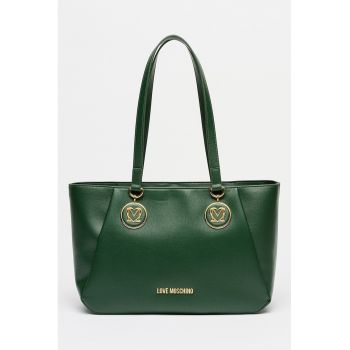 Geanta shopper din piele ecologica - Verde padure