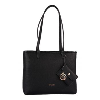 Geanta tote cu fermoar si cu etui - Negru