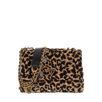 Giully ii 2 compartment convertible flap shoulder bag leopard