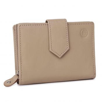 Portofel dama Marquise, Melusine PT1492, piele naturala, Crem