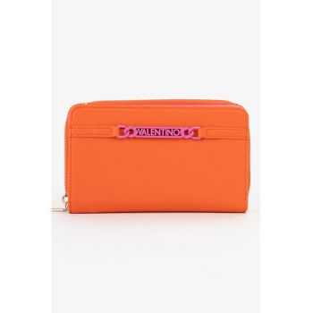 Portofel de piele ecologica - Portocaliu/Roz