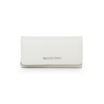 Portofel din piele ecologica cu clapa Alexia - Alb