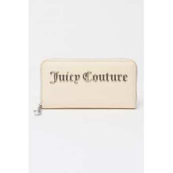 Portofel din piele ecologica cu fermoar Jasmine - Crem