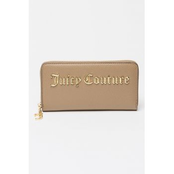 Portofel din piele ecologica cu fermoar Jasmine - Maro taupe